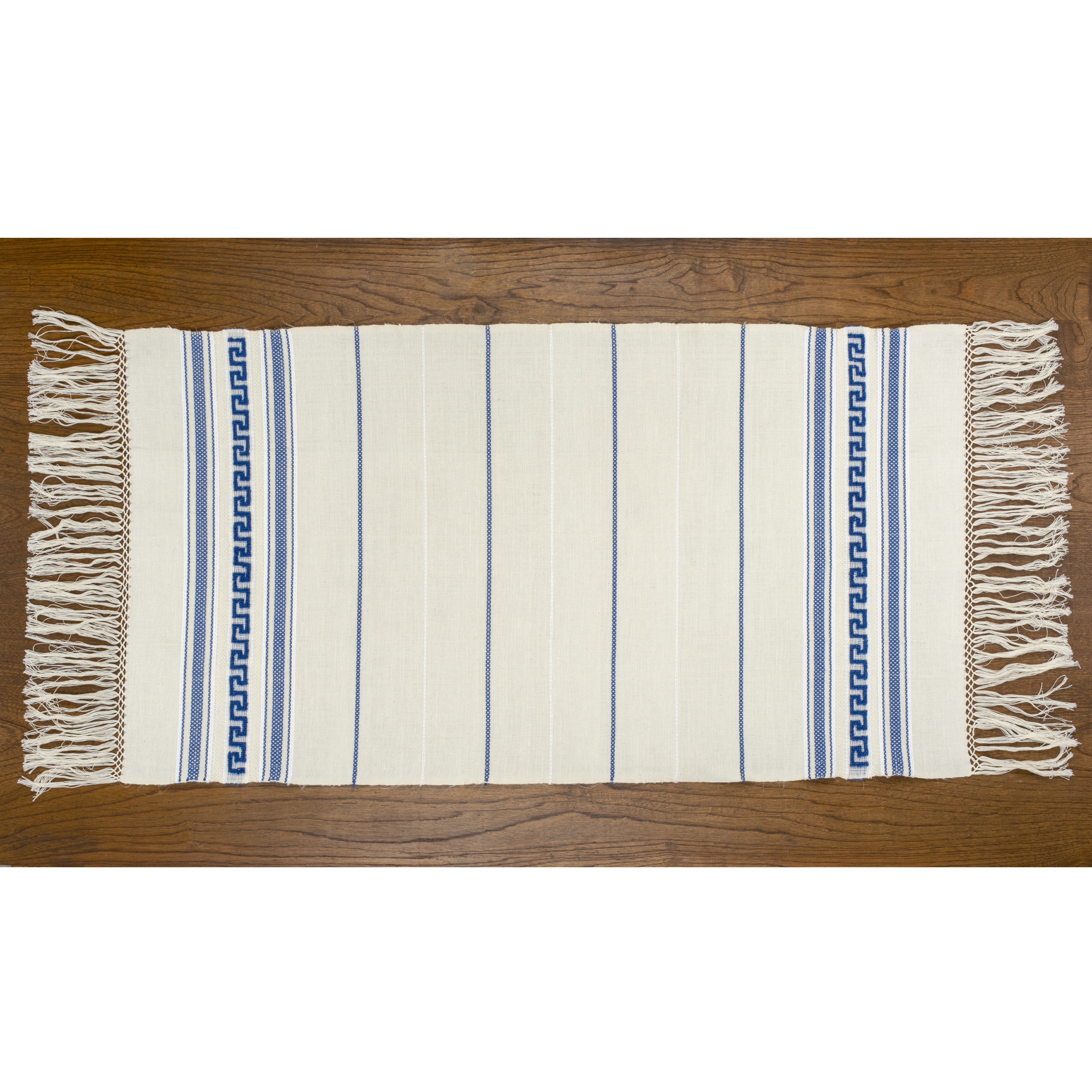 Table Runner with Blue Hellenic Design