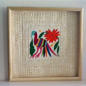 Papel Amate Wall Art with Otomi Embroidery (Copy)