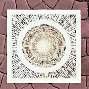 Papel Amate Wall Art-Unframed Wall Art-All White Mandala