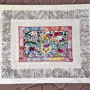 Papel Amate Wall Art with Michoacan Embroidery