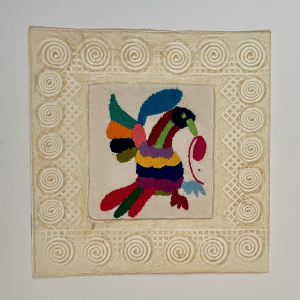 Papel Amate Wall Art with Otomi Embroidery