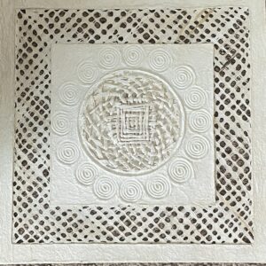Papel Amate Wall Art-All White Mandala Design-12&Prime; x 12&Prime;-$30.00