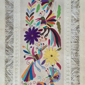 Papal Wall Art with Otomi Embroidery- Vertically Oriented 24″ x 39″ $225.